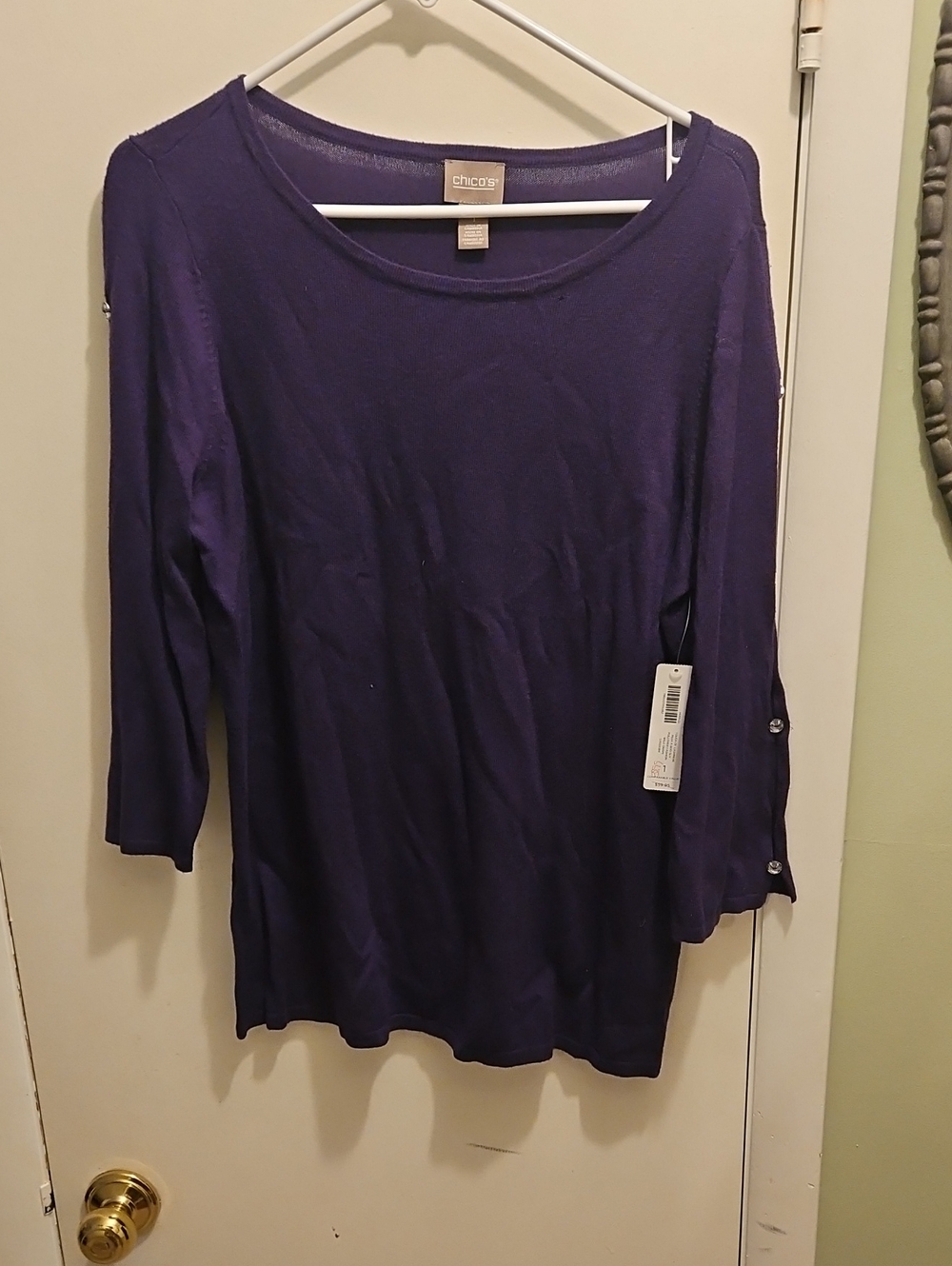 Chico's Sweater Size 1 Purple BNWT